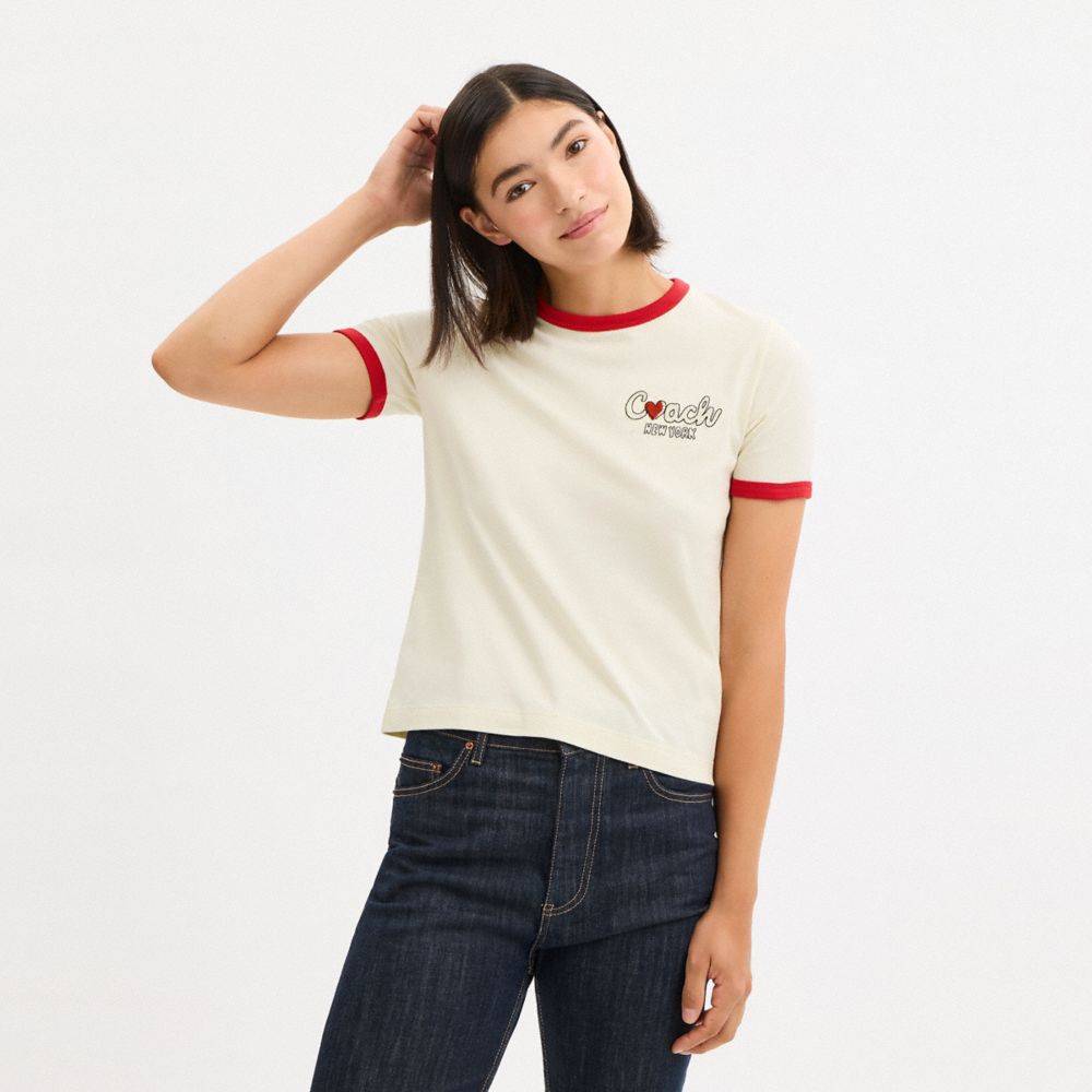 ハート リンガー Tシャツ 4