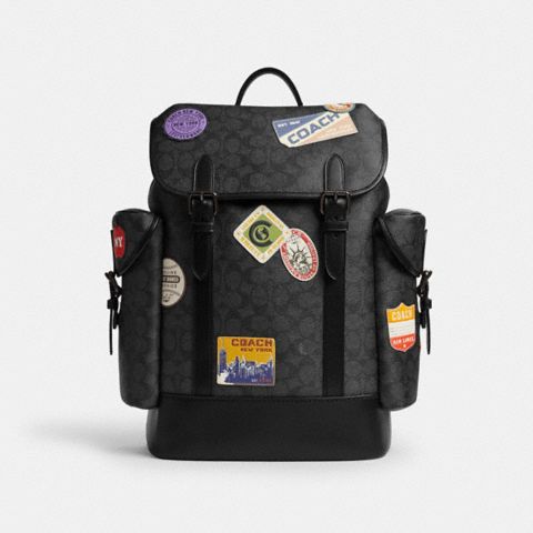 Рюкзак Coach Hitch In Signature Canvas With Patches