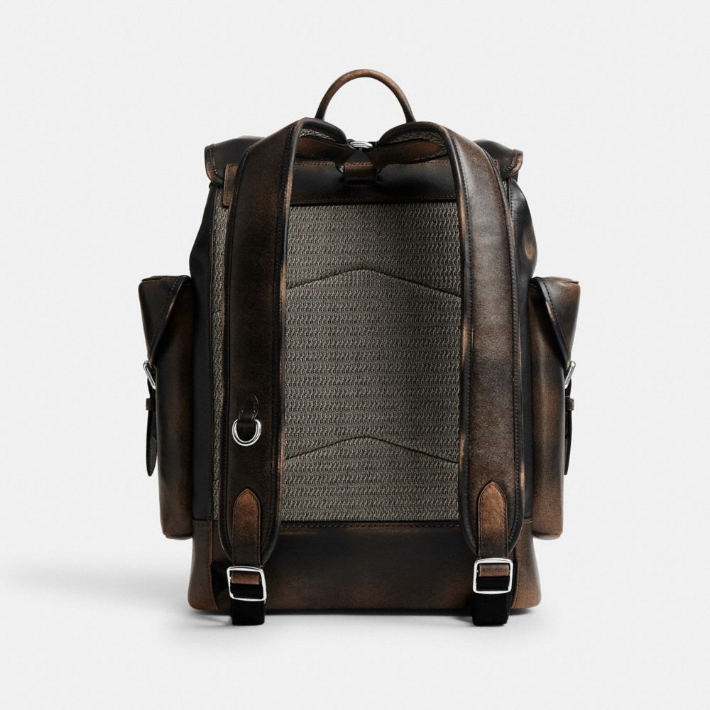 COACH®,Hitch Backpack In Loved Leather,,Back View