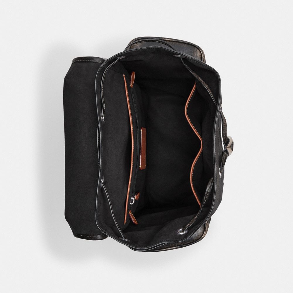 COACH®,Hitch Backpack In Loved Leather,,Inside View,Top View