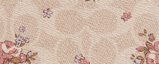 COACH®,CABAS GALLERY EN TOILE EXCLUSIVE AVEC MOTIF FLEURI,Or/Sable Multi,Front View