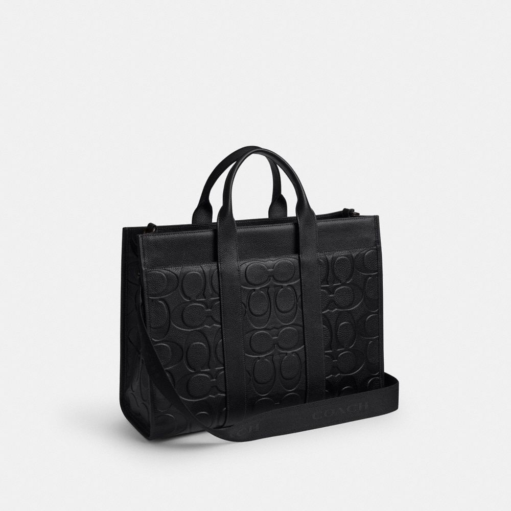 COACH®,Wesley Tote In Maxi Signature Leather,,Angle View