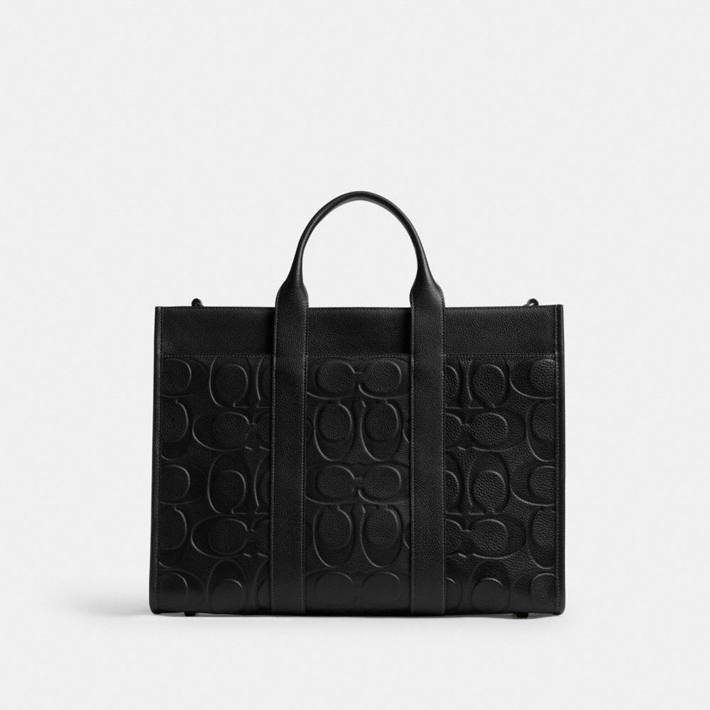 COACH®,Wesley Tote In Maxi Signature Leather,,Back View