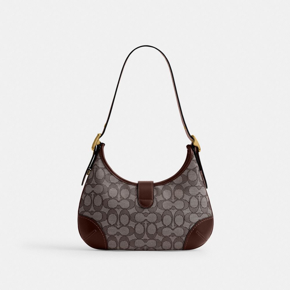 COACH®,Hamptons Hobo Bag In Signature Jacquard,,Back View