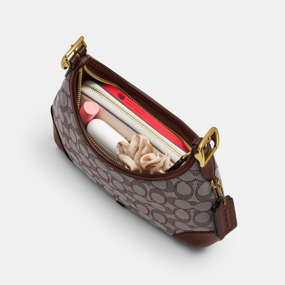 COACH®,Hamptons Hobo Bag In Signature Jacquard,,Inside View,Top View