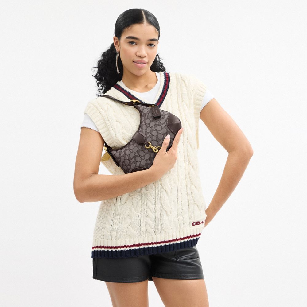 Coach Hamptons Shoulder Bag In Brass/oak Maple