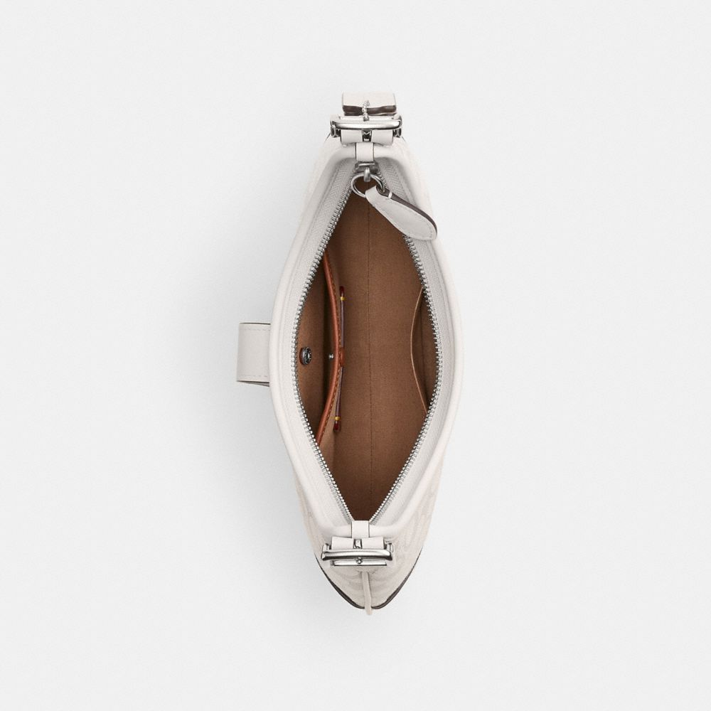 COACH®,SAC HOBO HAMPTONS EN JACQUARD EXCLUSIF,Argent/Nuage Craie,Inside View,Top View