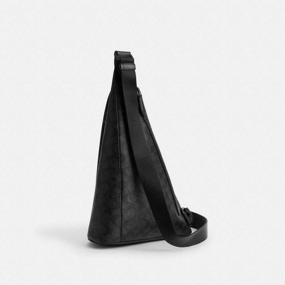 Coach Triangle Sling Bag In Signature Canvas