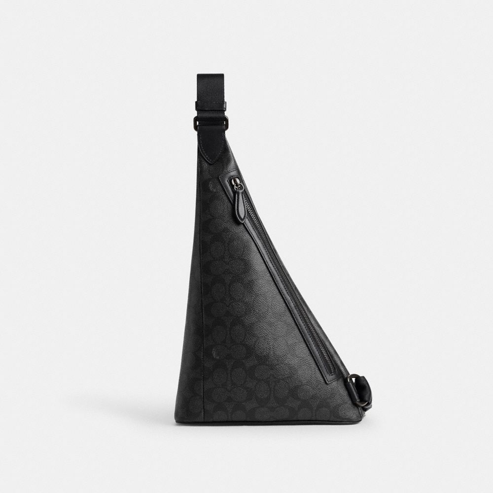Coach Triangle Sling Bag In Signature Canvas