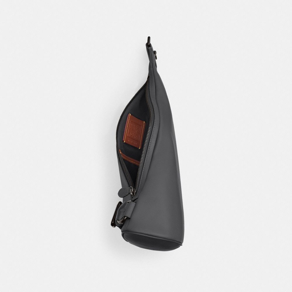 COACH®,Triangle Sling Bag,Gray,Inside View,Top View