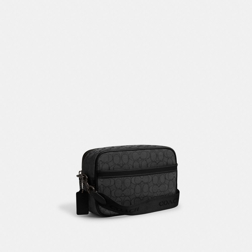 COACH®,Theo Camera Bag In Signature Jacquard,,Angle View