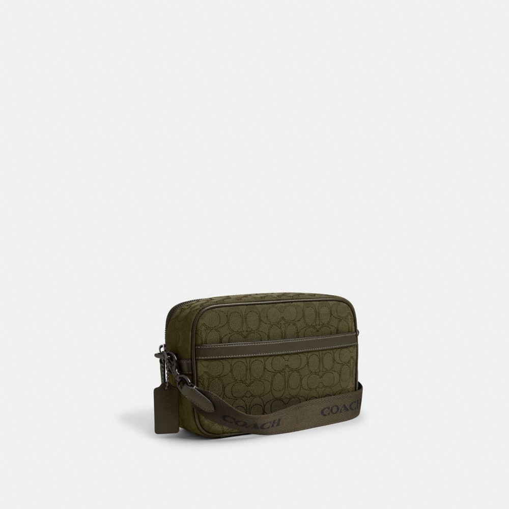 COACH®,Theo Camera Bag In Signature Jacquard,,Angle View
