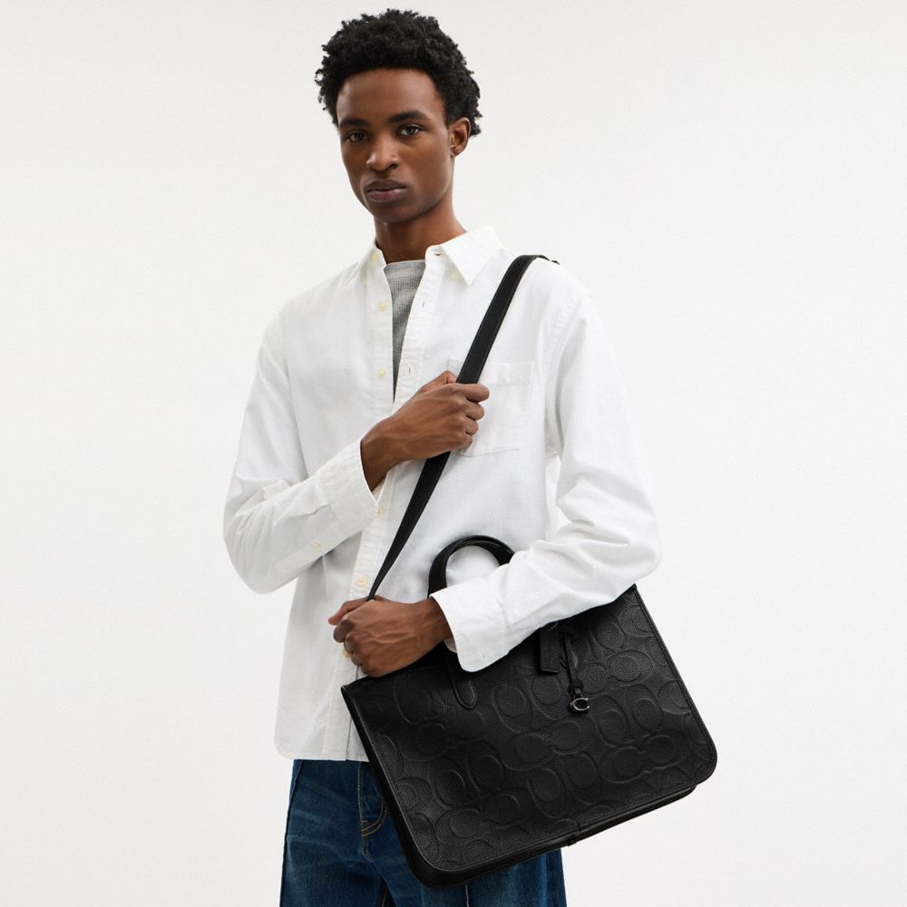Мужские сумки Coach Isaac Workbag In Maxi Signature Leather — фото 4