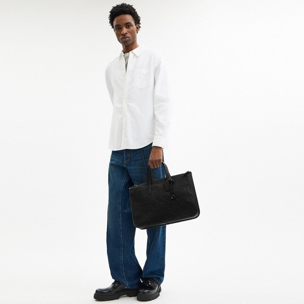 Мужские сумки Coach Isaac Workbag In Maxi Signature Leather — фото 5