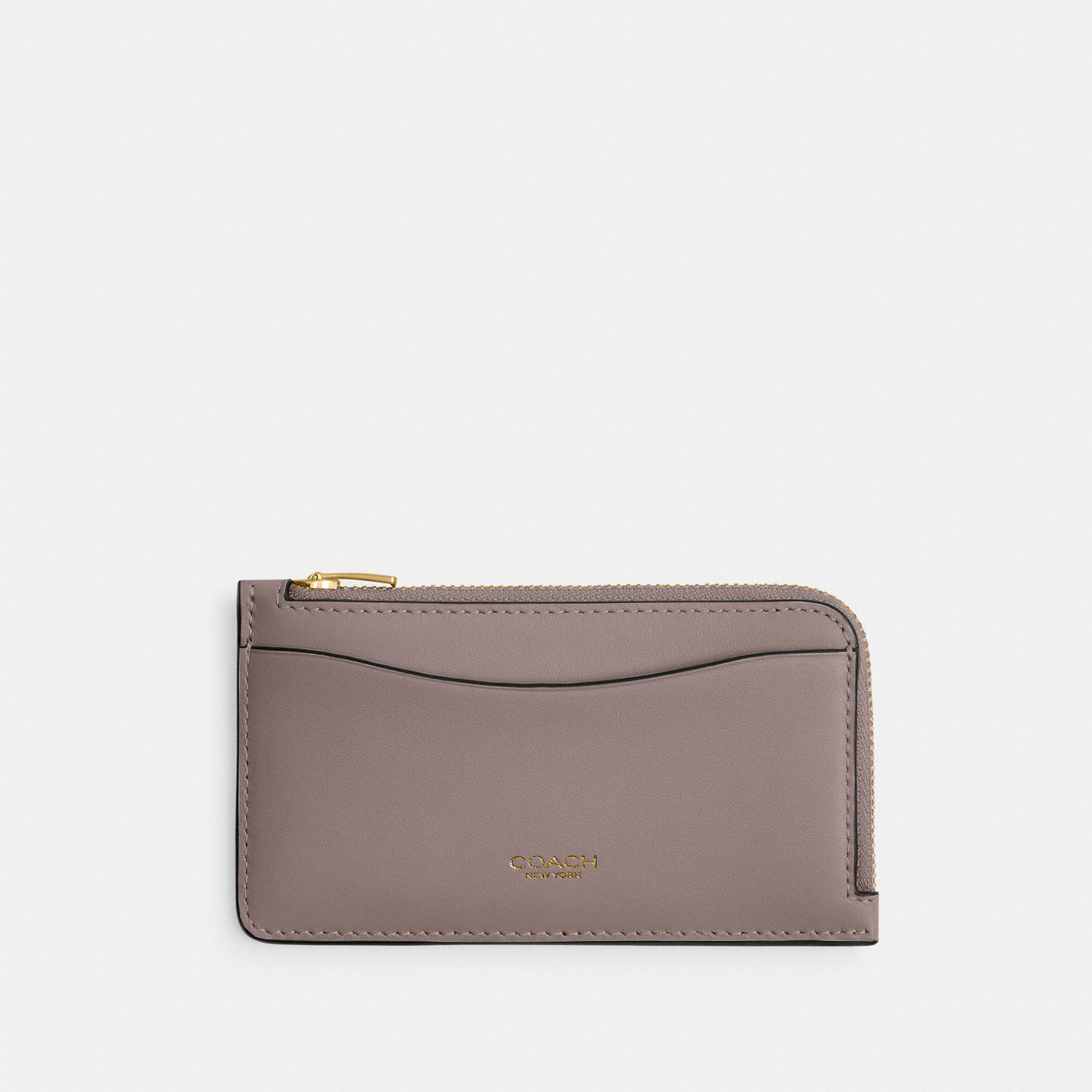 Кошелёк Coach New York Zip Card Case In Colorblock, цвет: Латунный / Пепельный разноцветный — фото 1