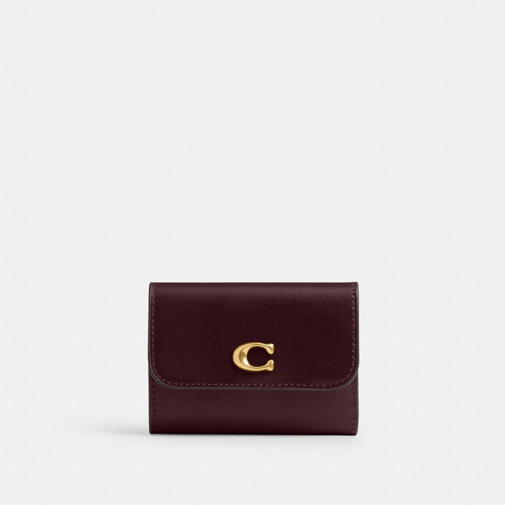 Coach Essential Card Holder Wallet In Colorblock In Burgundy