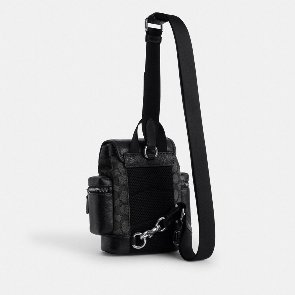 COACH®,Sprint Sling Pack In Signature Jacquard,,Angle View