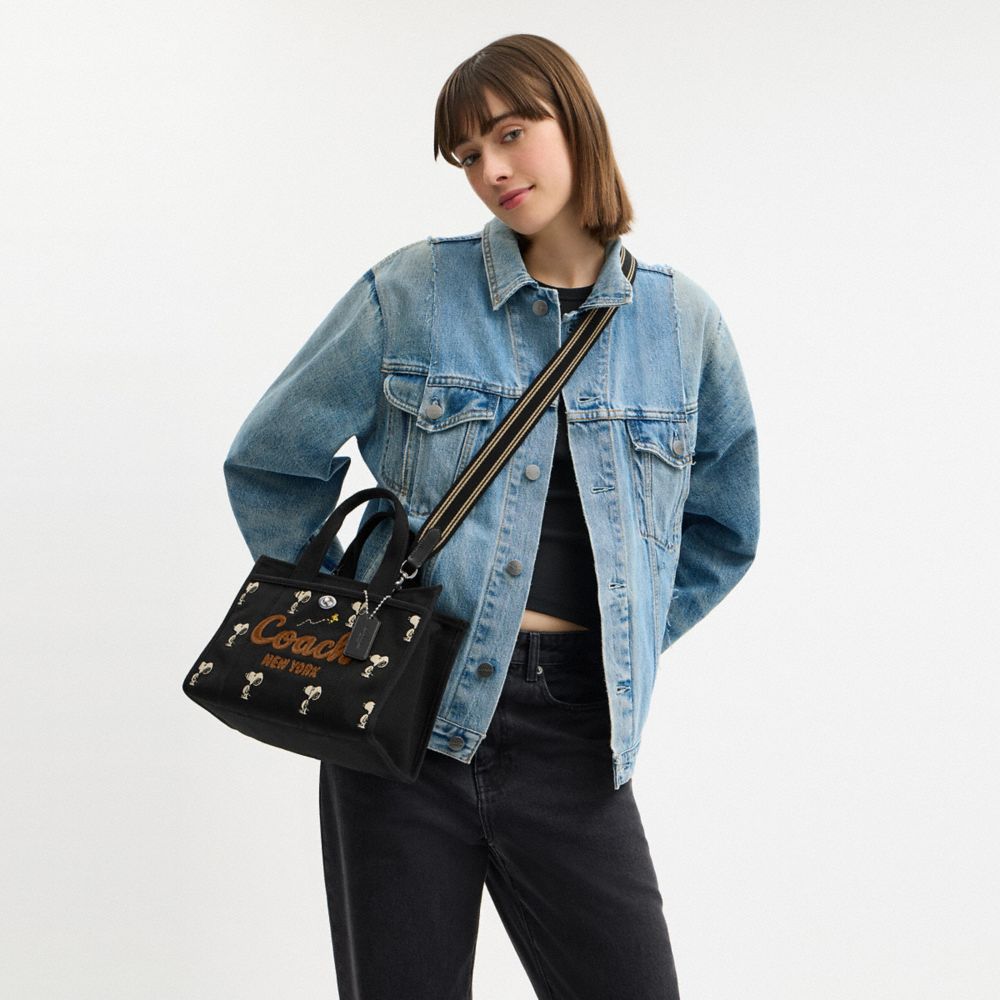 COACH®,Coach X Peanuts Cargo Tote Bag 26 With Snoopy Print,