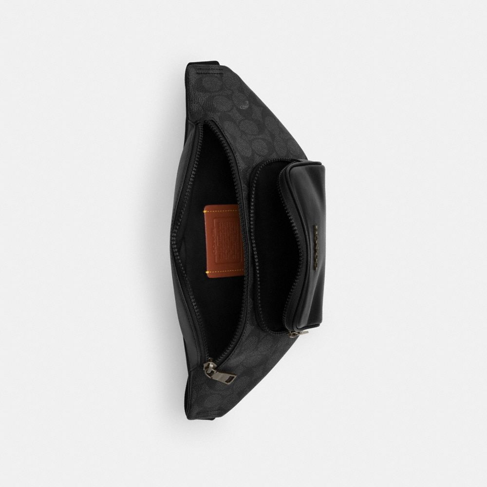COACH®,Racer Small Belt Bag In Signature Canvas,,Inside View,Top View