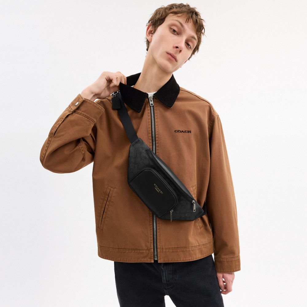 COACH®,Racer Small Belt Bag In Signature Canvas,,Detail View