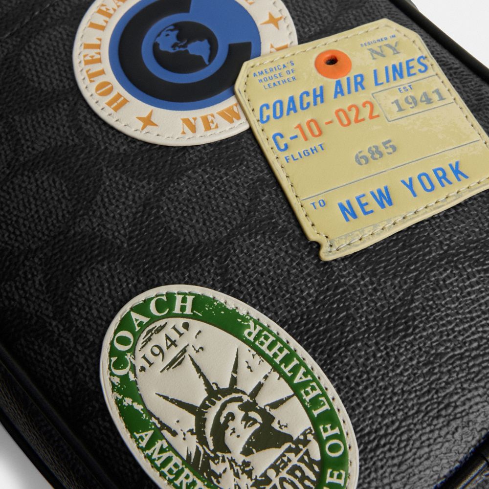COACH®,Hitch Crossbody In Signature Canvas With Patches,,Closer View