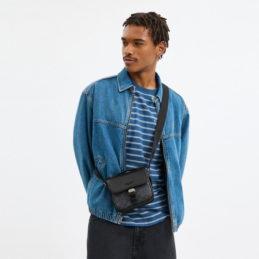 COACH®,Racer Crossbody Bag In Signature Canvas,,Detail View