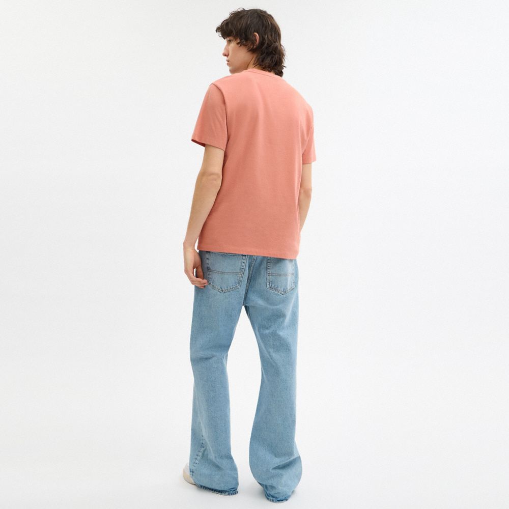 COACH®,【COACH X PEANUTS】ルーシー シグネチャー スクエア Tシャツ,トップス&パンツ,ﾚｯﾄﾞ