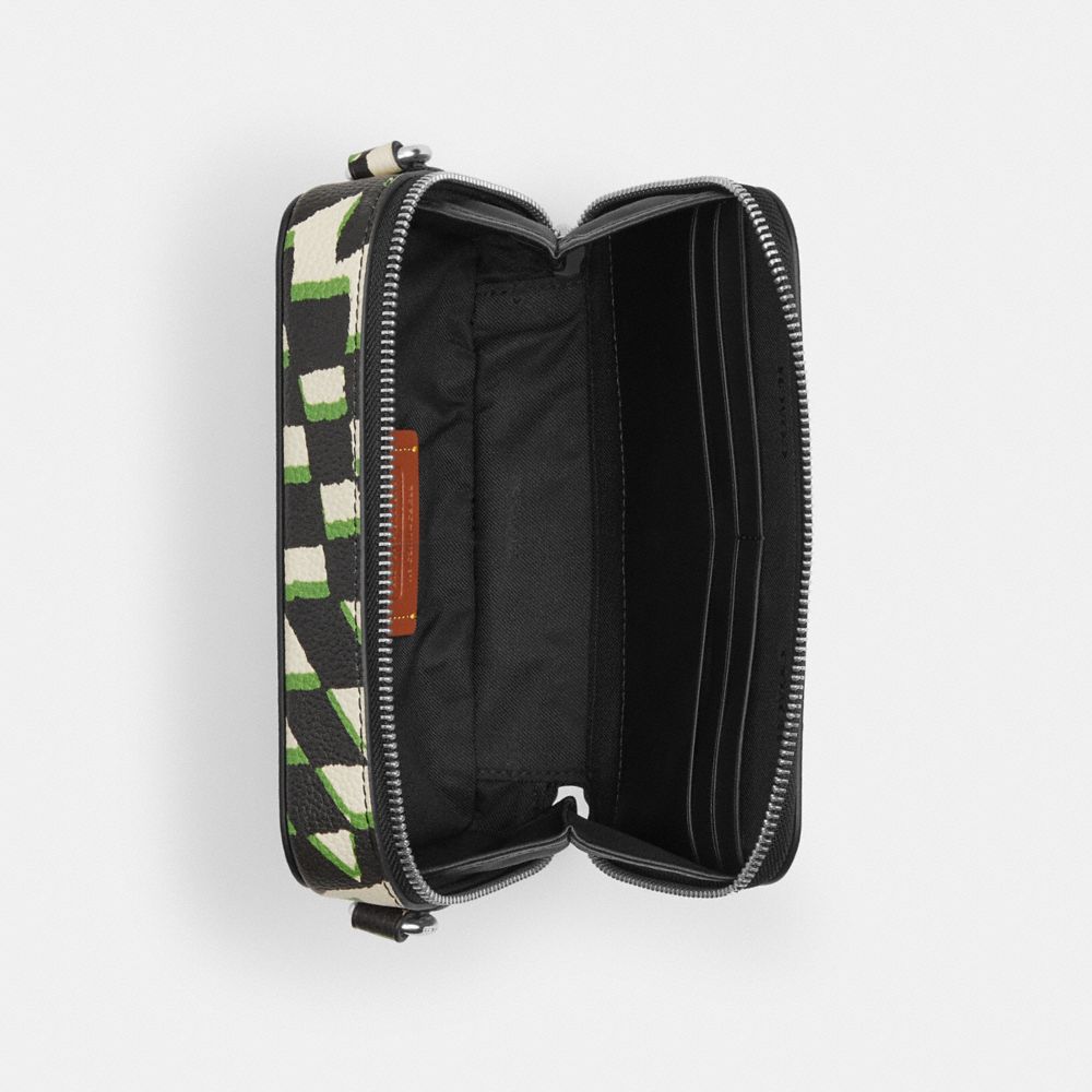 COACH®,Charter Slim Crossbody With Geo Check Print,,Inside View,Top View