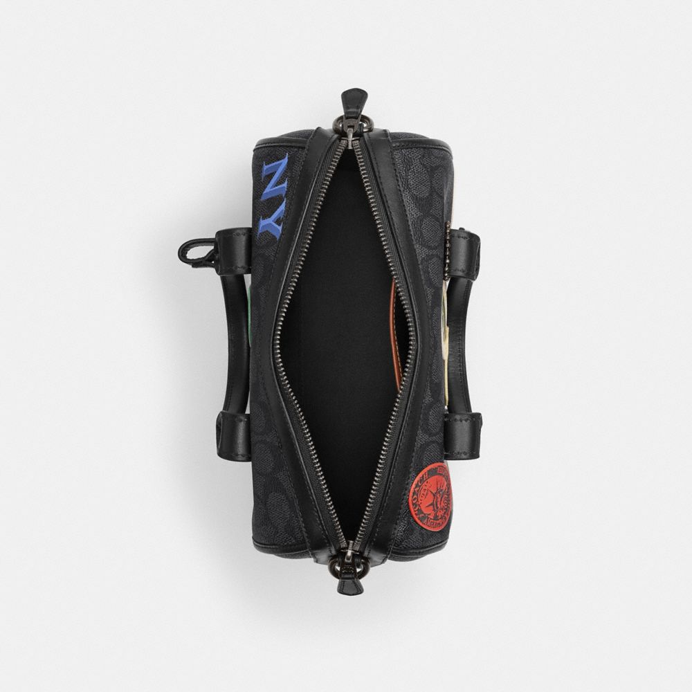 COACH®,Gotham Duffle Bag 24 In Signature Canvas With Patches,,Inside View,Top View