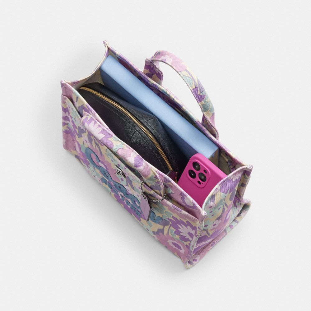 COACH®,Cargo Tote Bag With Floral Print,,Inside View,Top View