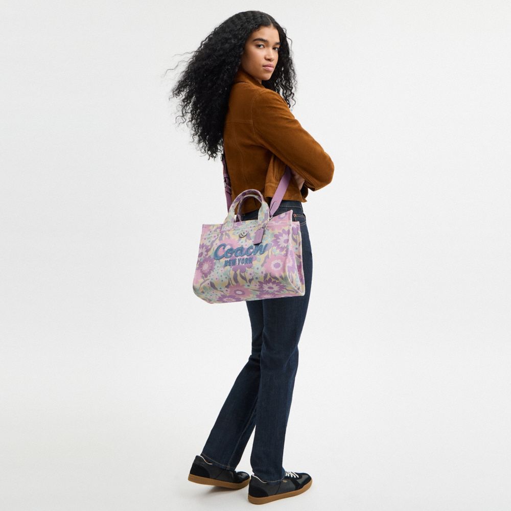 COACH®,Cargo Tote Bag With Floral Print,