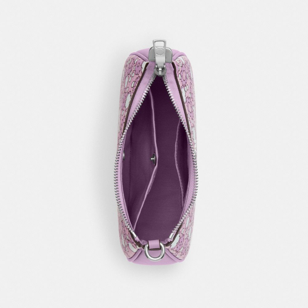 COACH®,Teri Mini Crossbody Bag With Floral Print,Shoulder Bag,Color Block,Metal,Logo,Casual,Lavender,Inside View,Top View