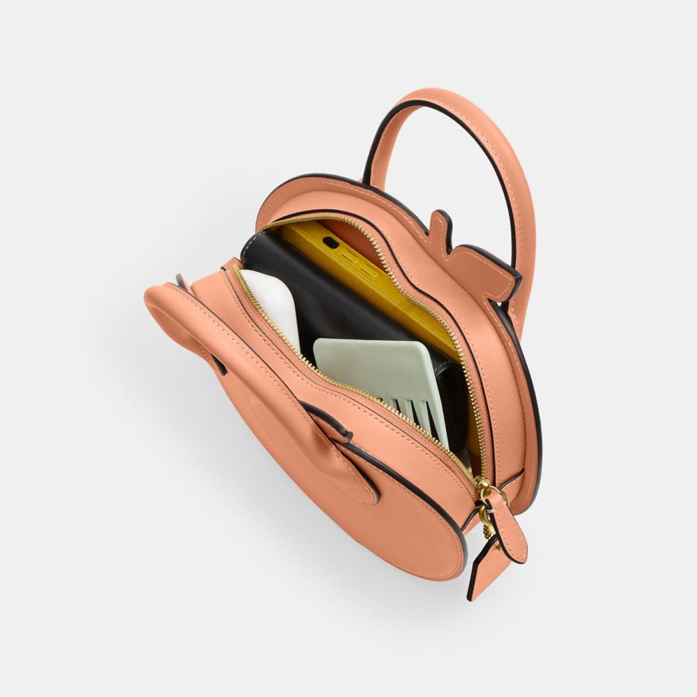COACH®,Peach Bag In Regenerative Leather,,Inside View,Top View