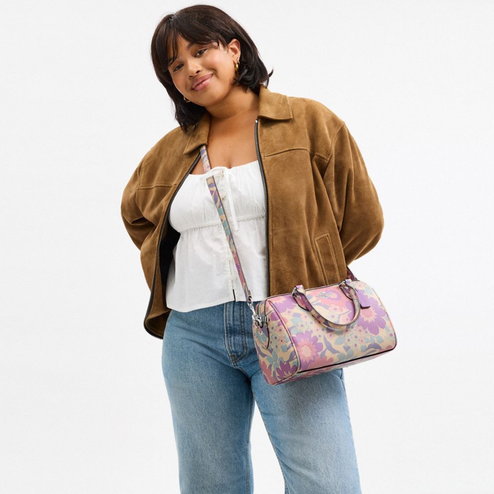 COACH®,Rowan Satchel Bag With Floral Print,