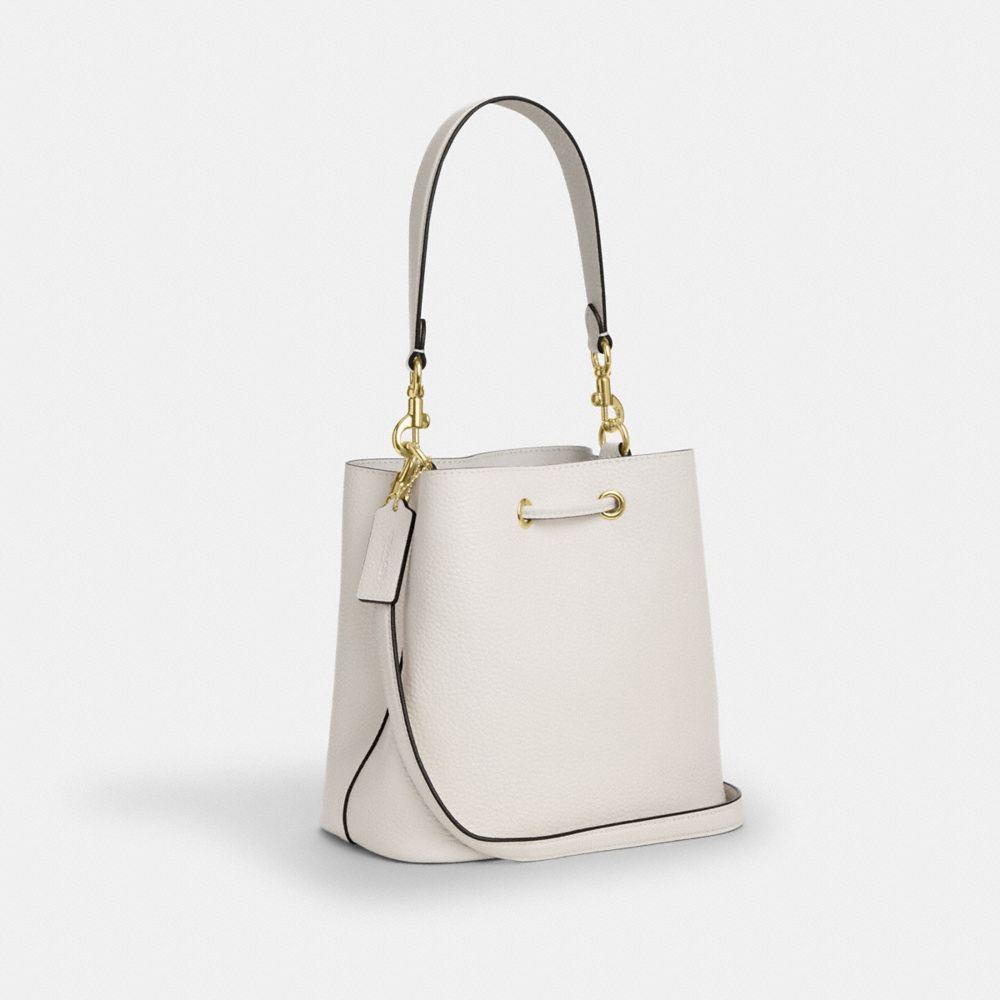 COACH®,Rowan Bucket Bag,White,Angle View