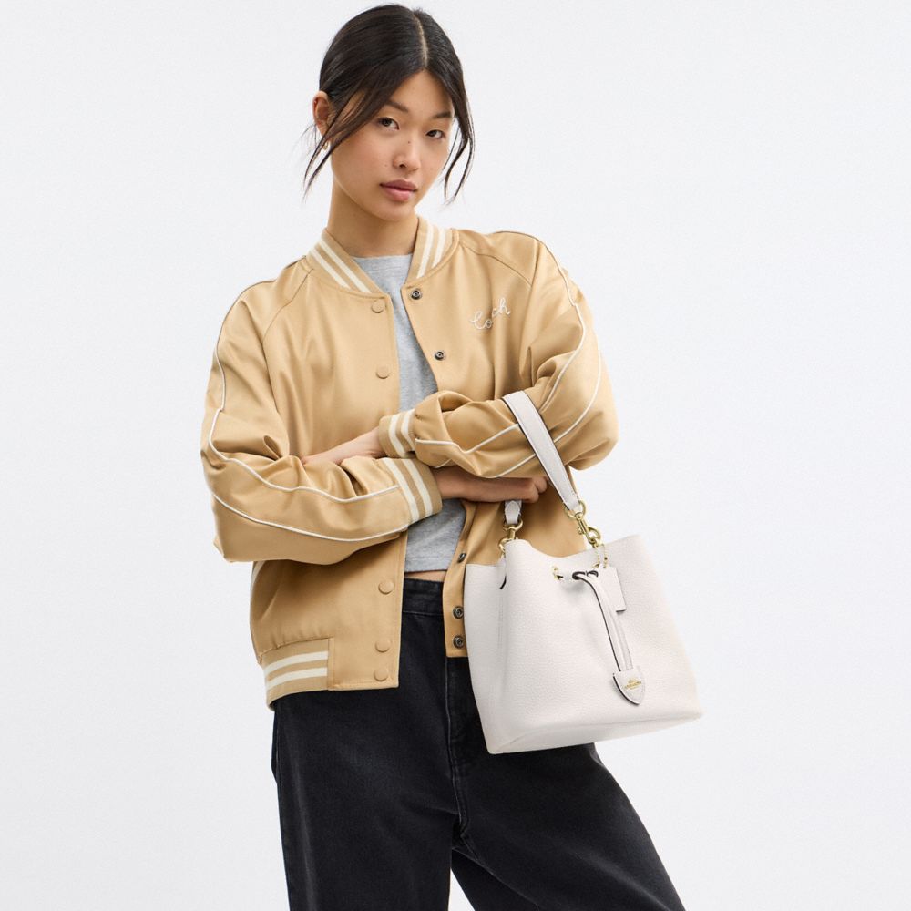 COACH®,Rowan Bucket Bag,White,Detail View