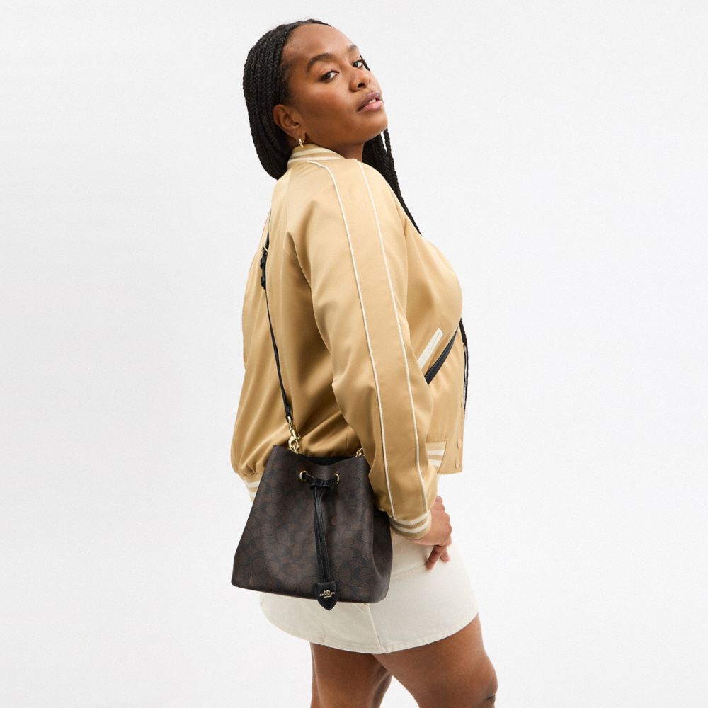 COACH®,Rowan Bucket Bag In Signature Canvas,Brown