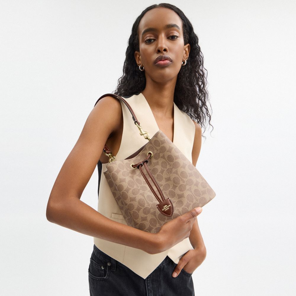 COACH®,Rowan Bucket Bag In Signature Canvas,,Detail View