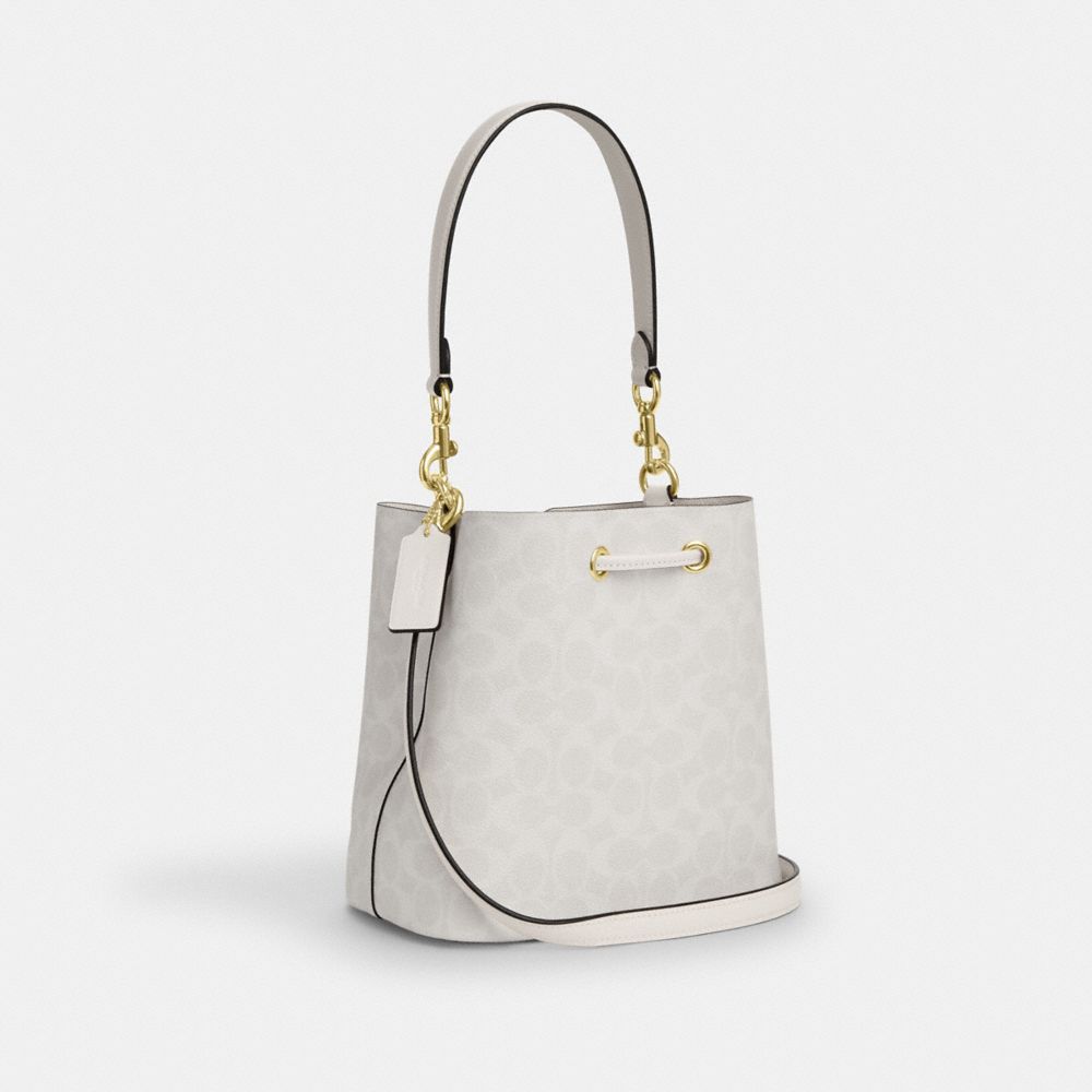 COACH®,Rowan Bucket Bag In Signature Canvas,,Angle View