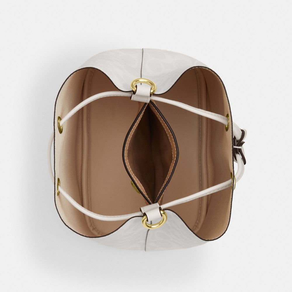 COACH®,Rowan Bucket Bag In Signature Canvas,,Inside View,Top View