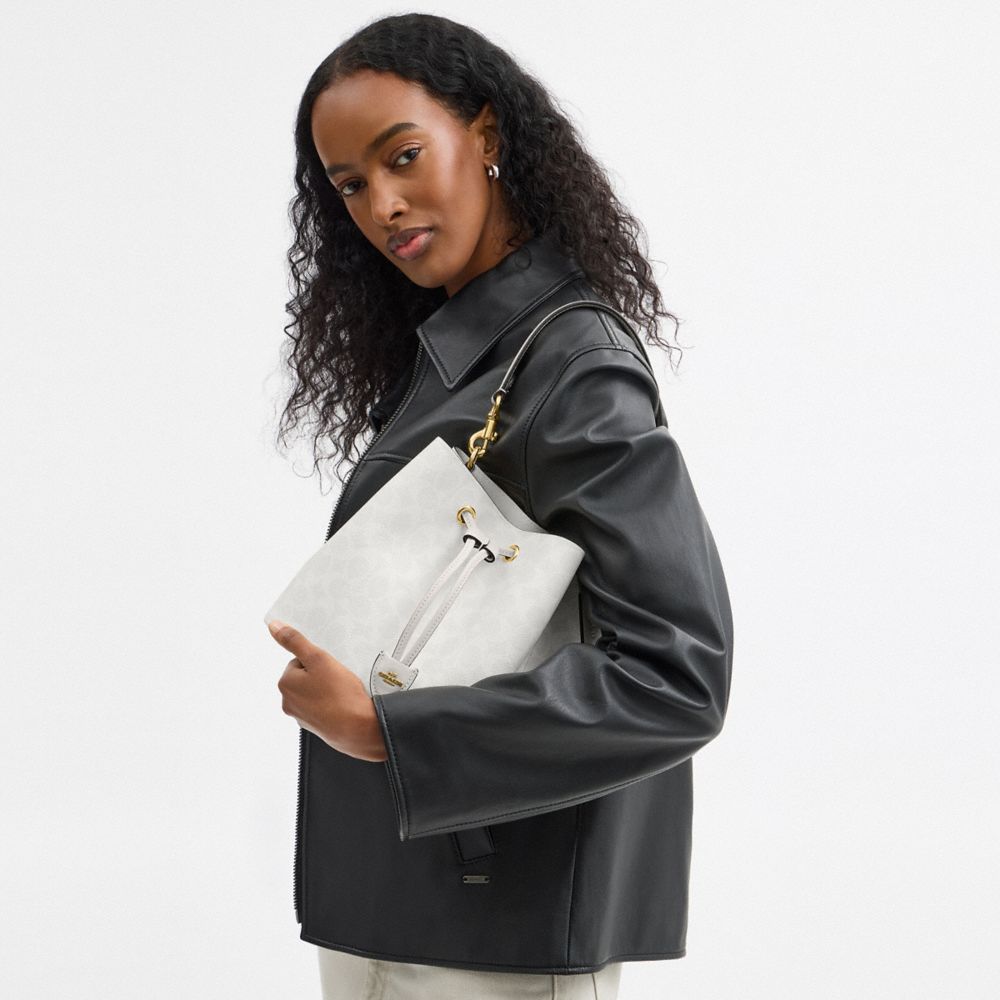 COACH®,Rowan Bucket Bag In Signature Canvas,,Detail View
