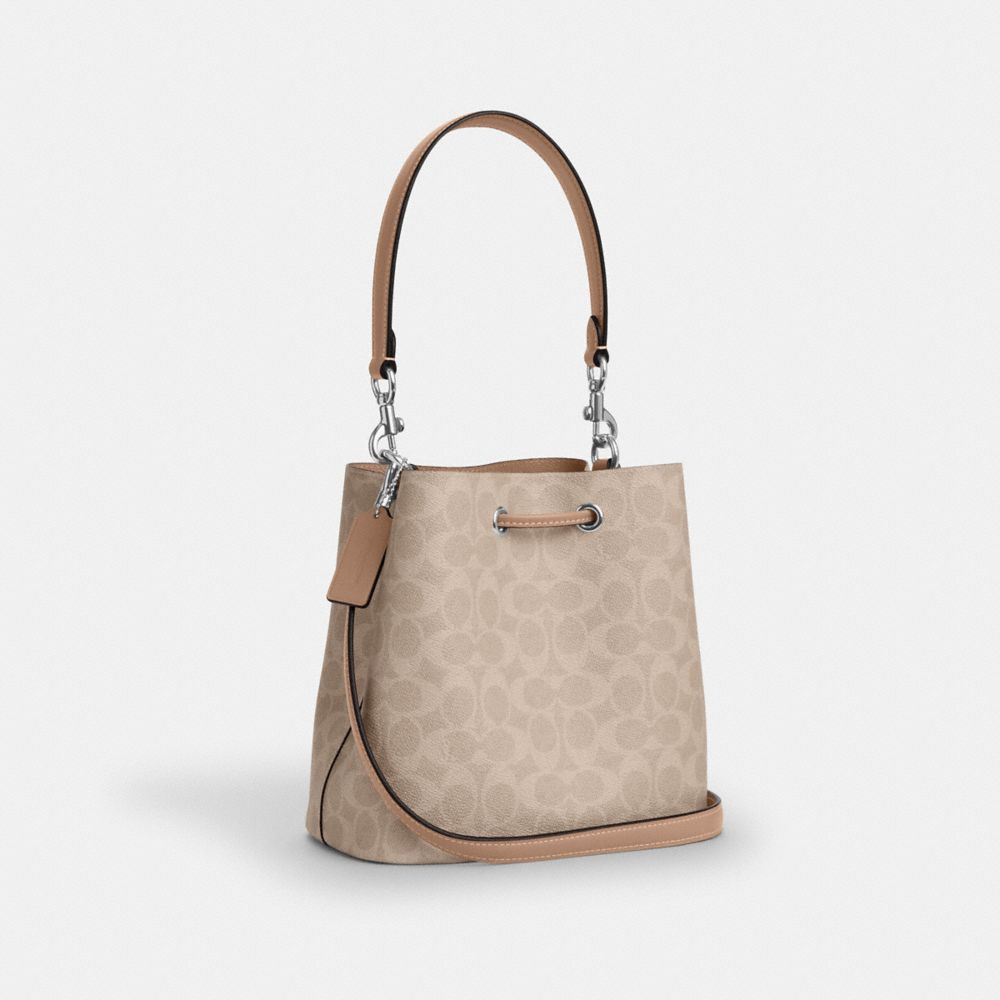 COACH®,Rowan Bucket Bag In Signature Canvas,,Angle View