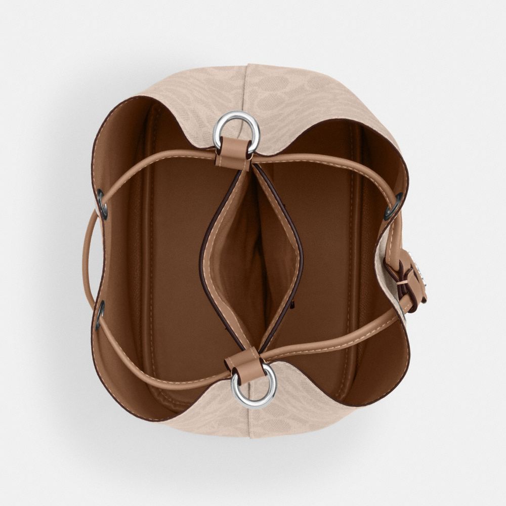 COACH®,Rowan Bucket Bag In Signature Canvas,,Inside View,Top View