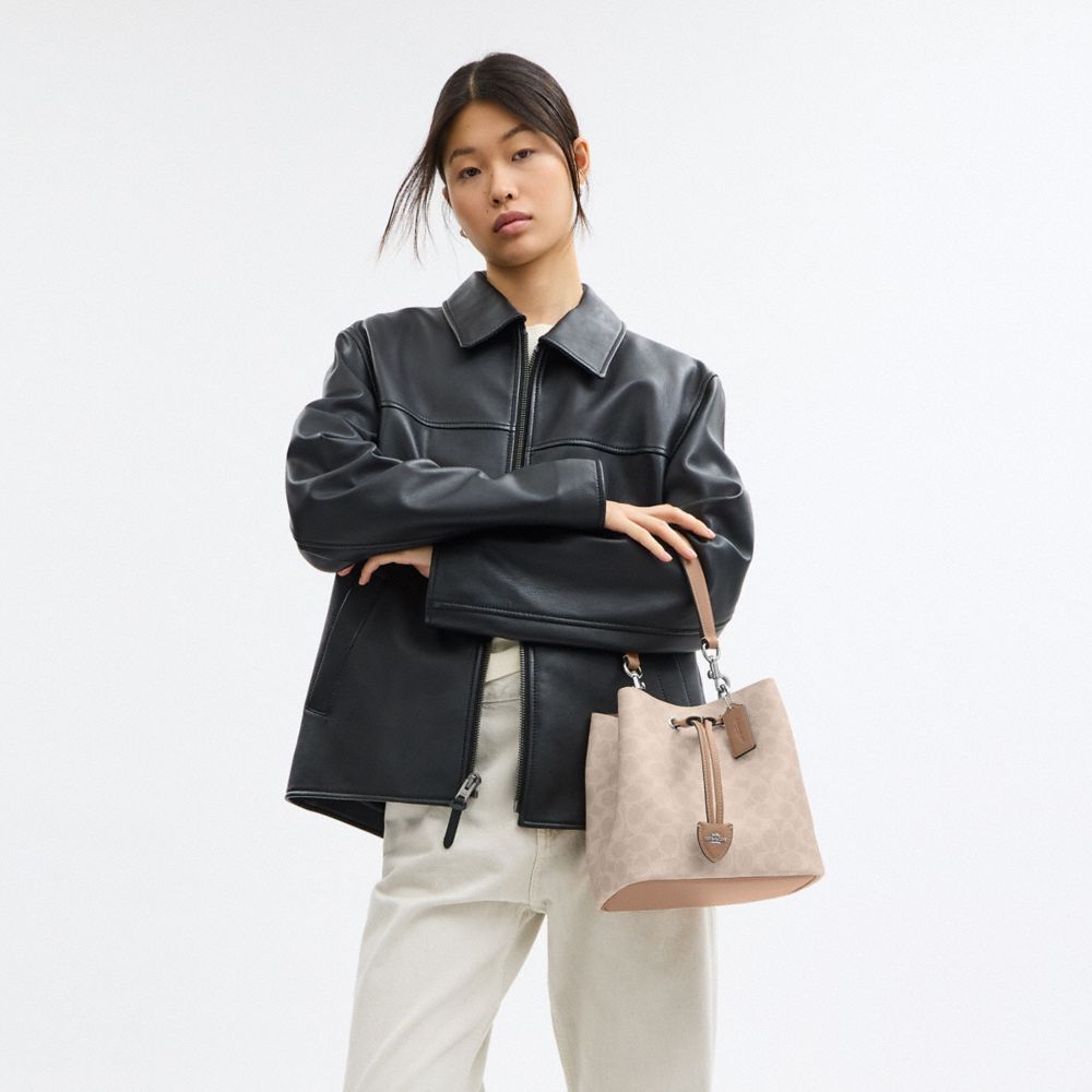 COACH®,Rowan Bucket Bag In Signature Canvas,,Detail View