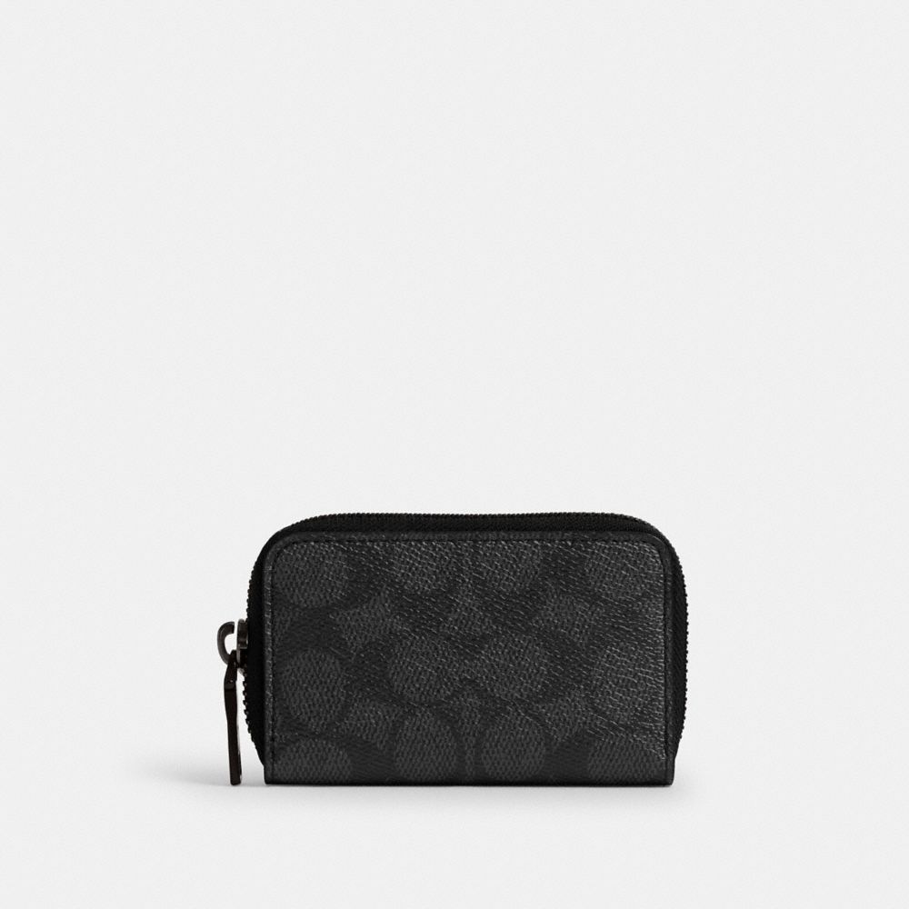 Coach Kleines Kartenetui Mit Rundum Reissverschluss Aus Signature Canvas
