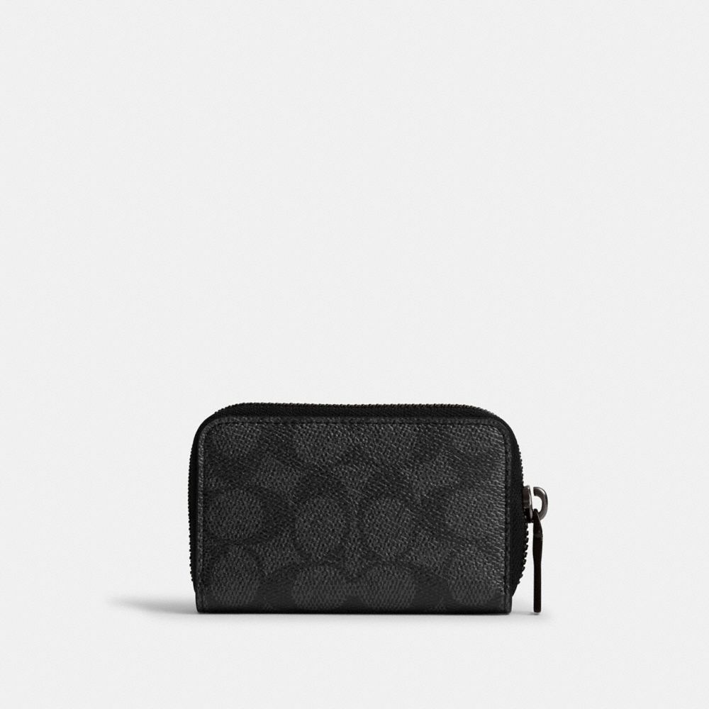 Coach Kleines Kartenetui Mit Rundum Reissverschluss Aus Signature Canvas