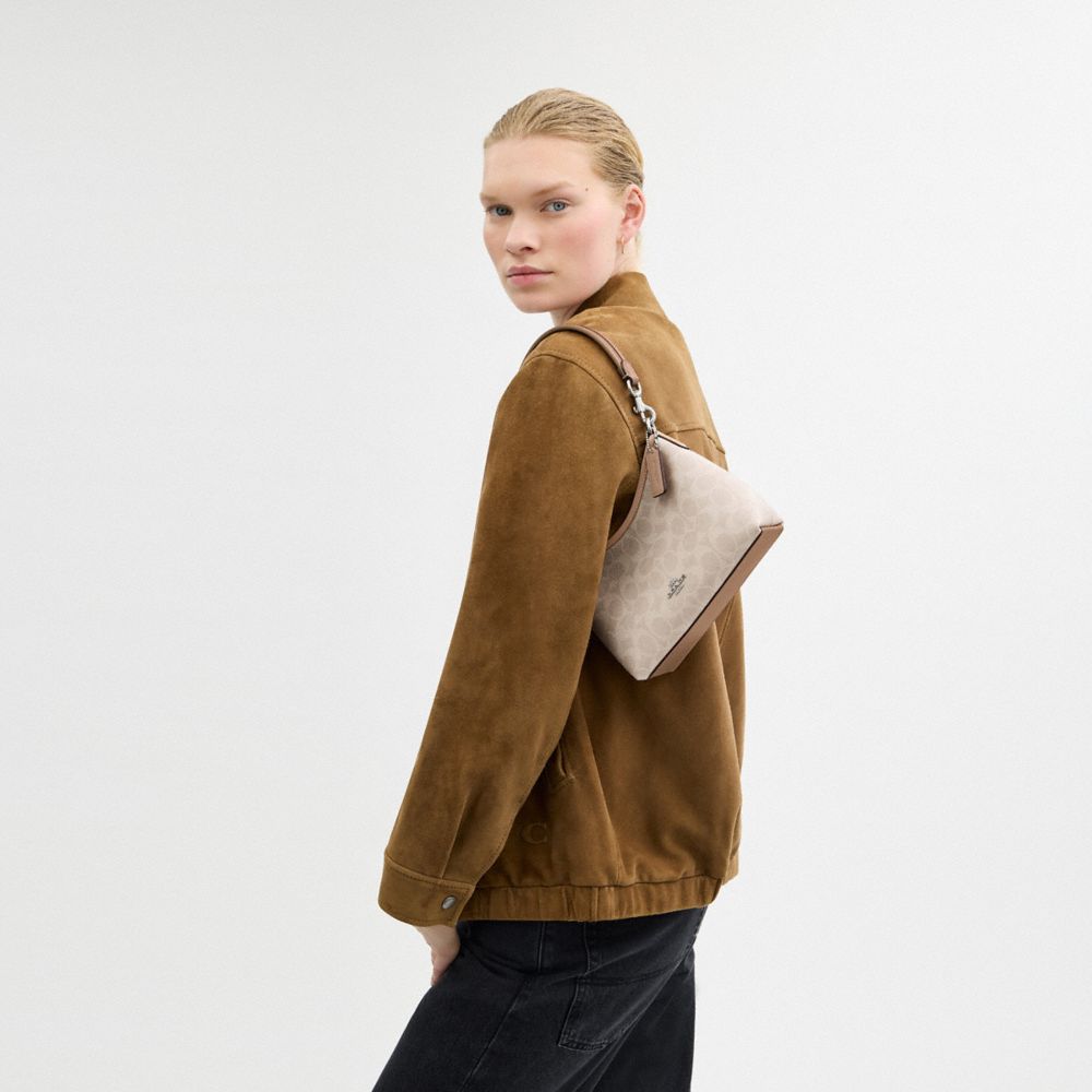 COACH®,Laurel Small Shoulder Bag In Signature Canvas,,Detail View