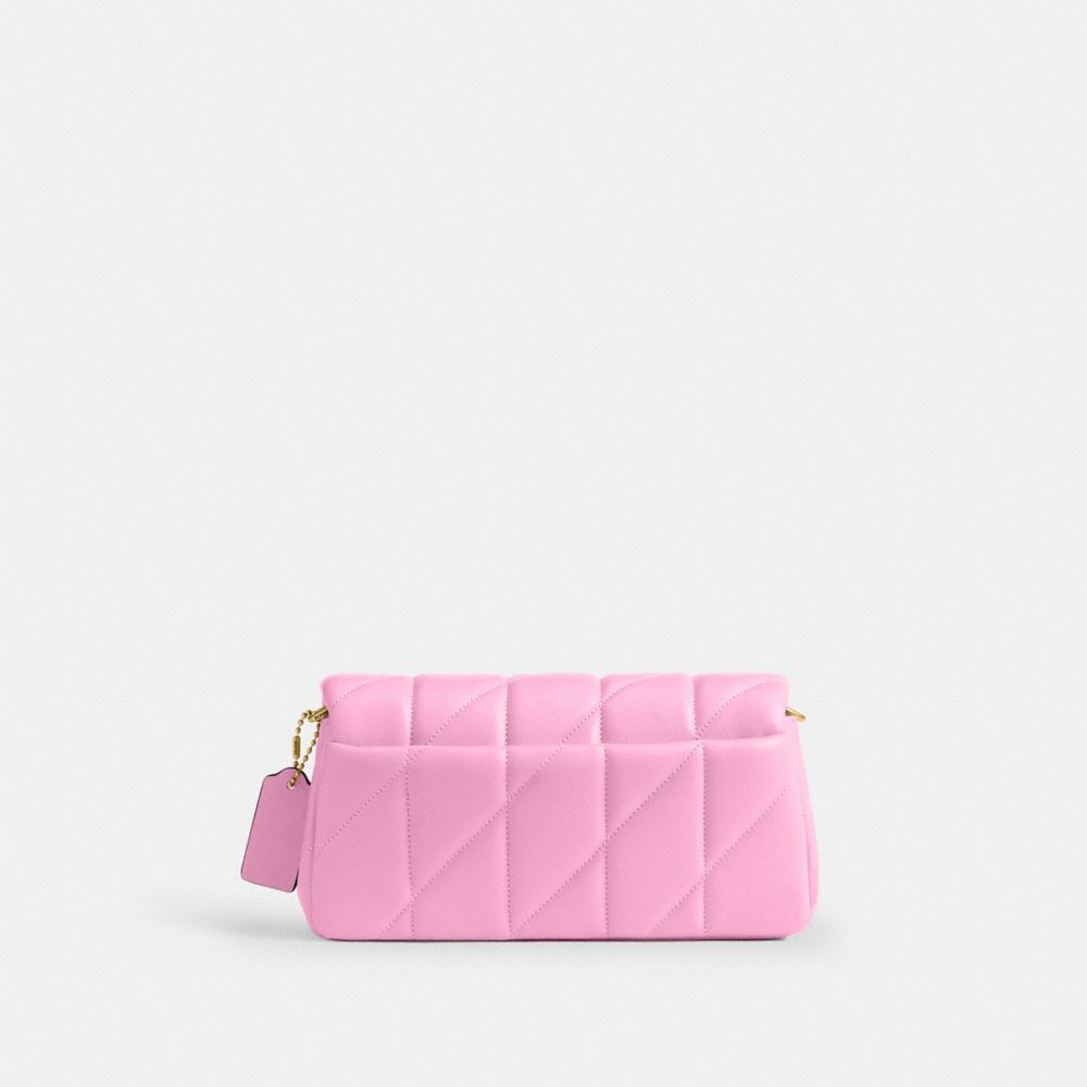 COACH®,Tabby Chain Crossbody Bag 19 With Quilting,Lining Leather,Leather,Crossbody,Wristlet,Logo,Pattern,Stitching,Embelli...,,Back View