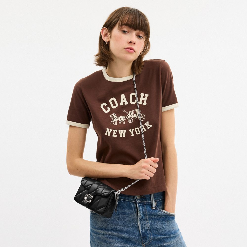 Coach Tabby Chain Crossbody Bag 19 With Quilting In Multi