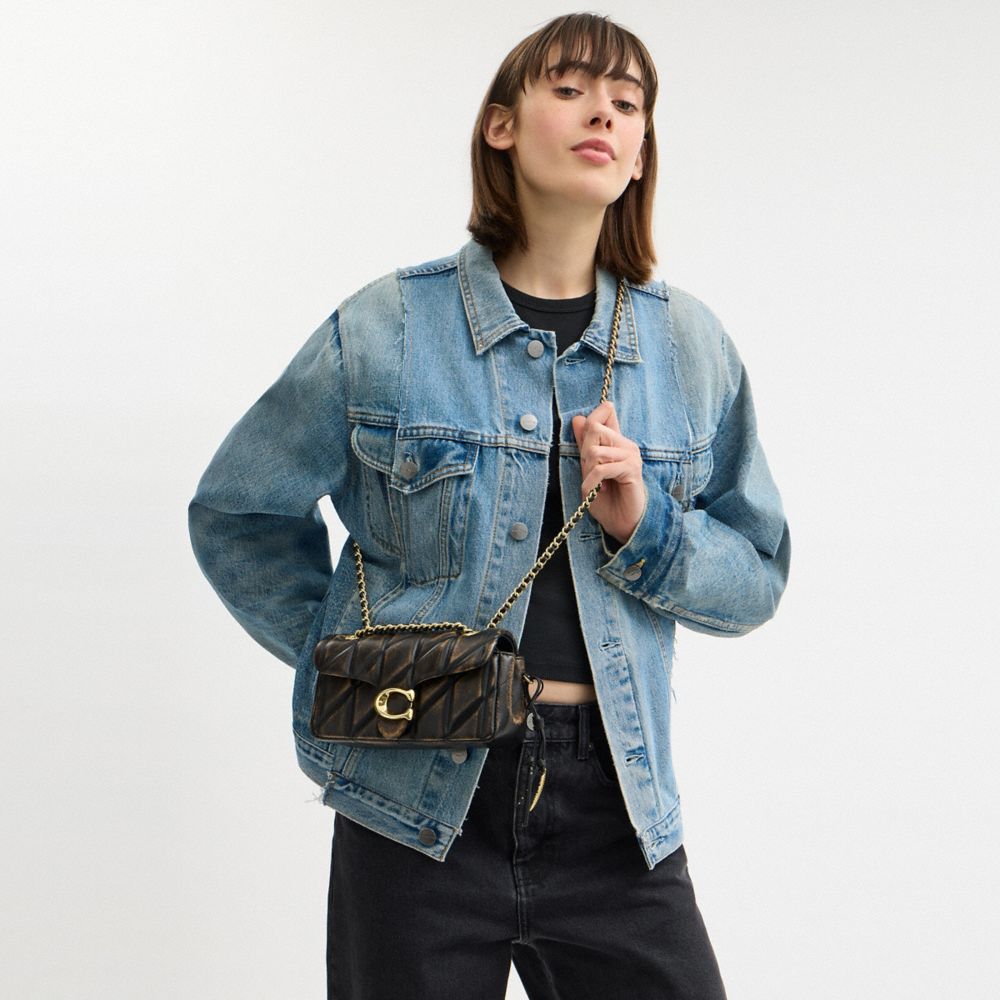 Coach Tabby Shoulder Bag 20 In Loved Leather With Quilting In Multi
